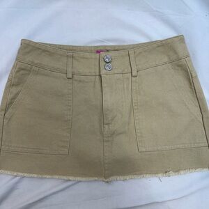 Edikted Beige Cotton Mini Skirt S NWTS